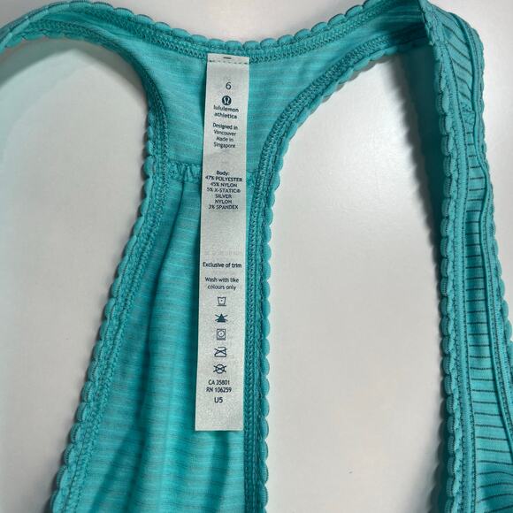 Lululemon 105 F Singlet Tank Top Sz 6 NWT Heathered Angel Blue Silverescent Tech - Picture 6 of 15
